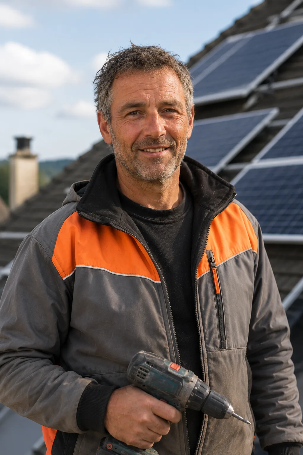 Portrait de Mathieu Hourcade, chef d'équipe pose chez indépendance-energetique.fr